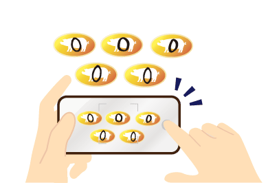 文字を書いたシールをスマホで撮影する図